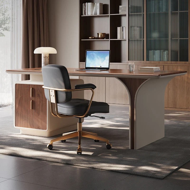 Designer Luxury Storage Executive Desk Wood Modern Asthetic Standing Study Computer Desks Laptop Home Escritorio Furniture