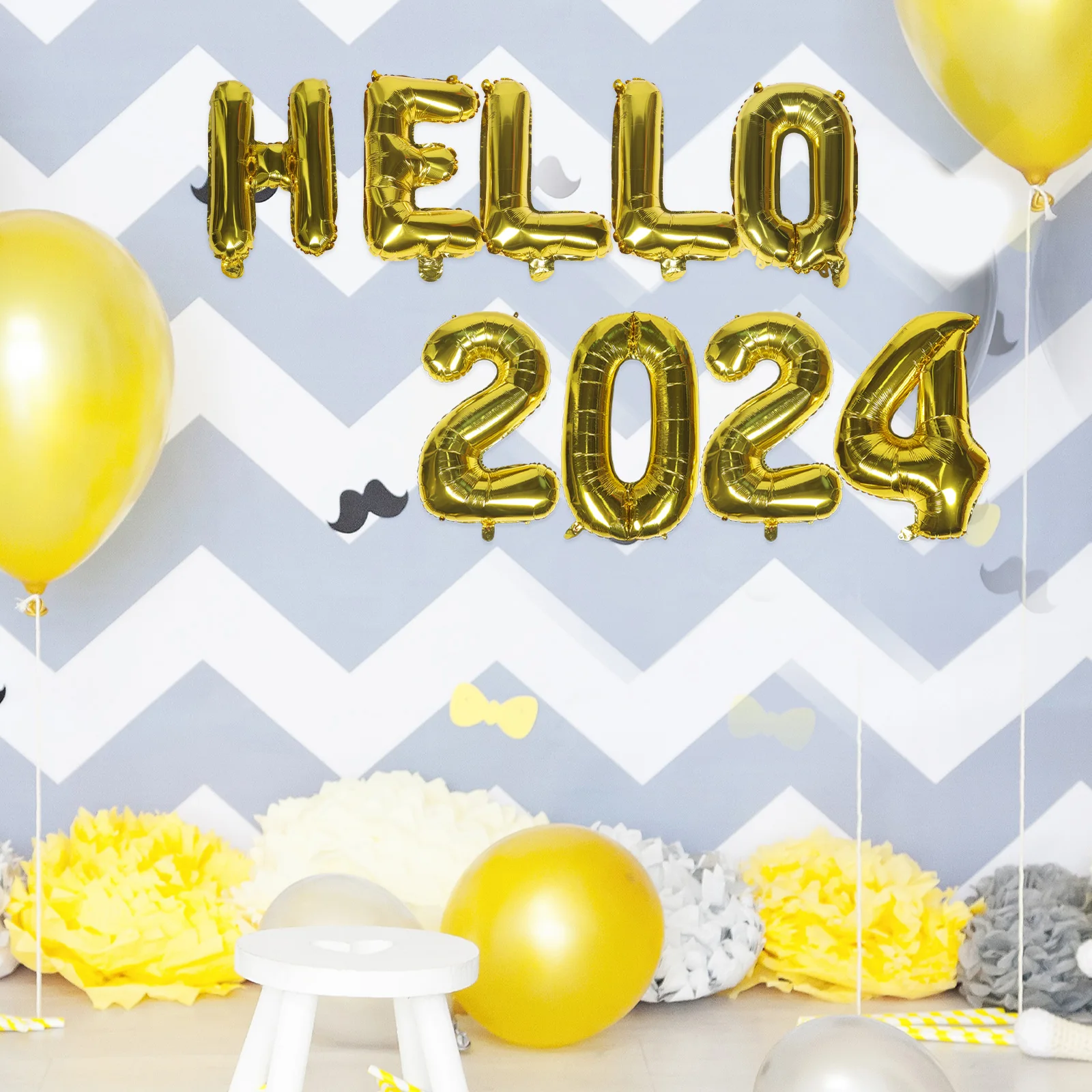 

1 set 1 Set 2024 New Year Balloons Foil Party Decorations Aluminum Film Balloon For Festival Graduation Party Supplies Ceiling