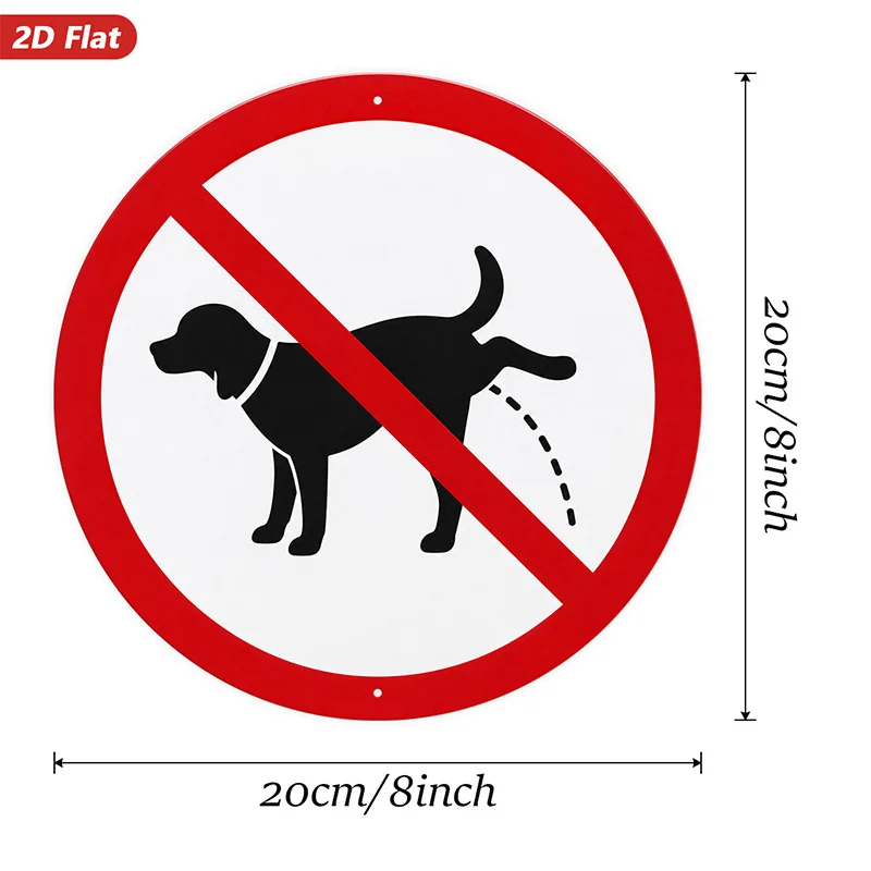 2D Flat, 1pc Round Metal Sign Wall Art, No Dog Urinating Sign Home Decor, Black and White Design, Simple Style, Ideal for Hallwa