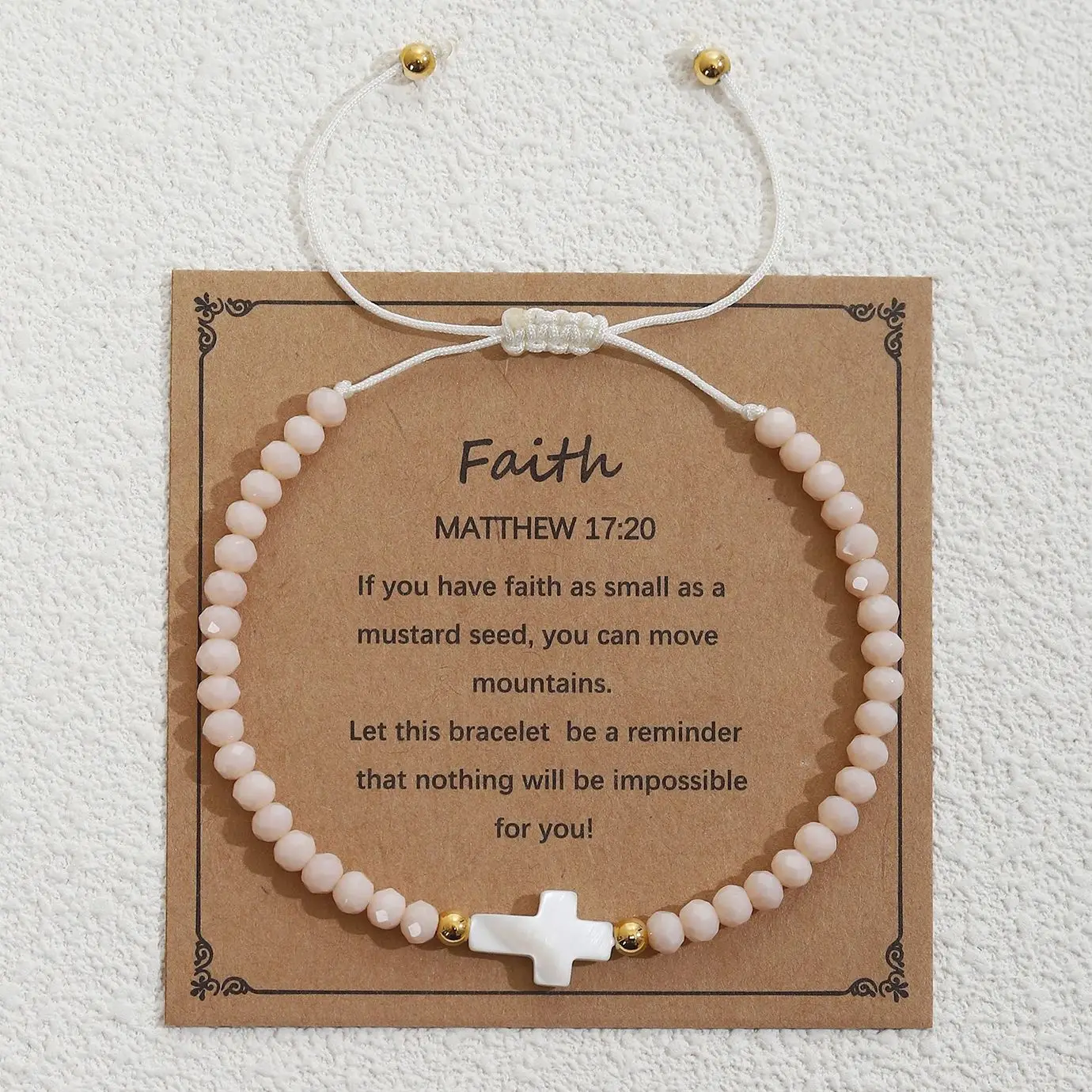 الصليب حبة سوار للنساء قابل للتعديل سلسلة مسيحية دينية متعددة الأوجه خرز كريستالي أساور المعمودية هدية مجوهرات #1