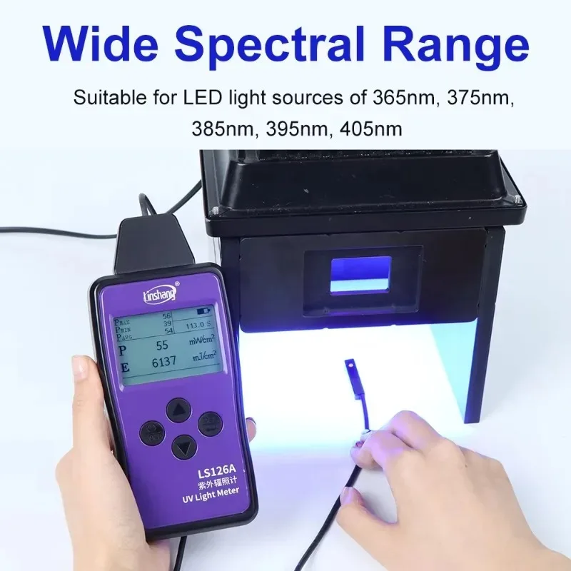 Miernik natężenia promieniowania UVA klasy profesjonalnej LS126A, radiometr ultrafioletowy, radiometr światła utwardzającego, miernik natężenia promieniowania UV