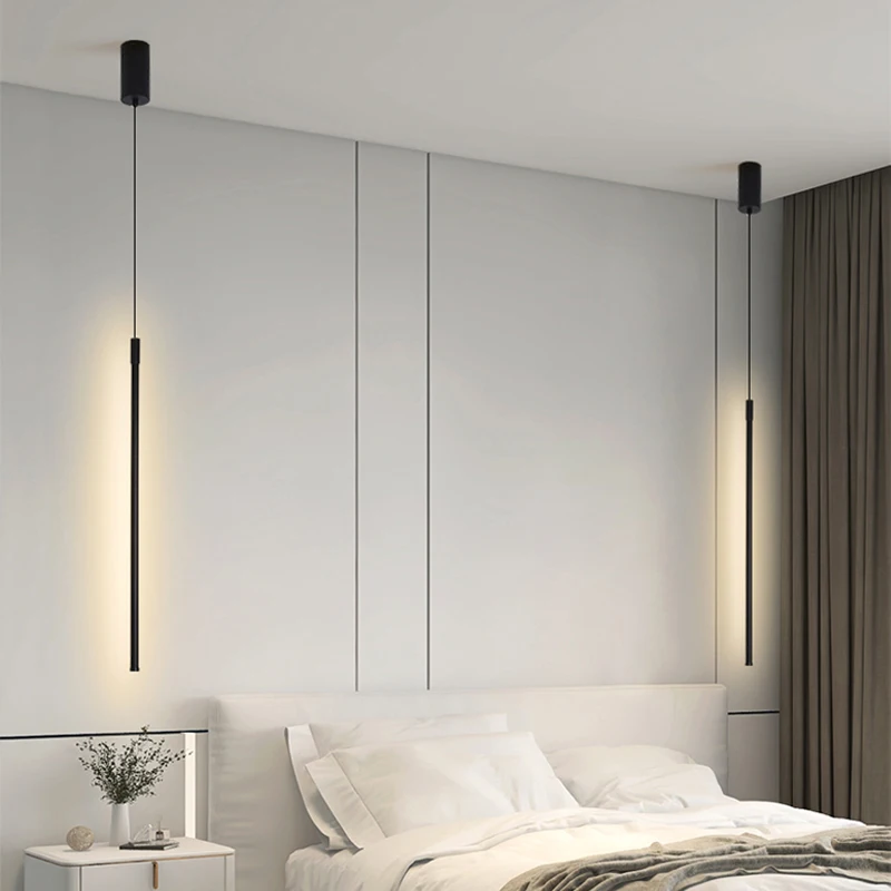 

Modern minimalist elegant energy-saving long chandelier bedroom bedside window study cloakroom dining-room lamps and lanterns