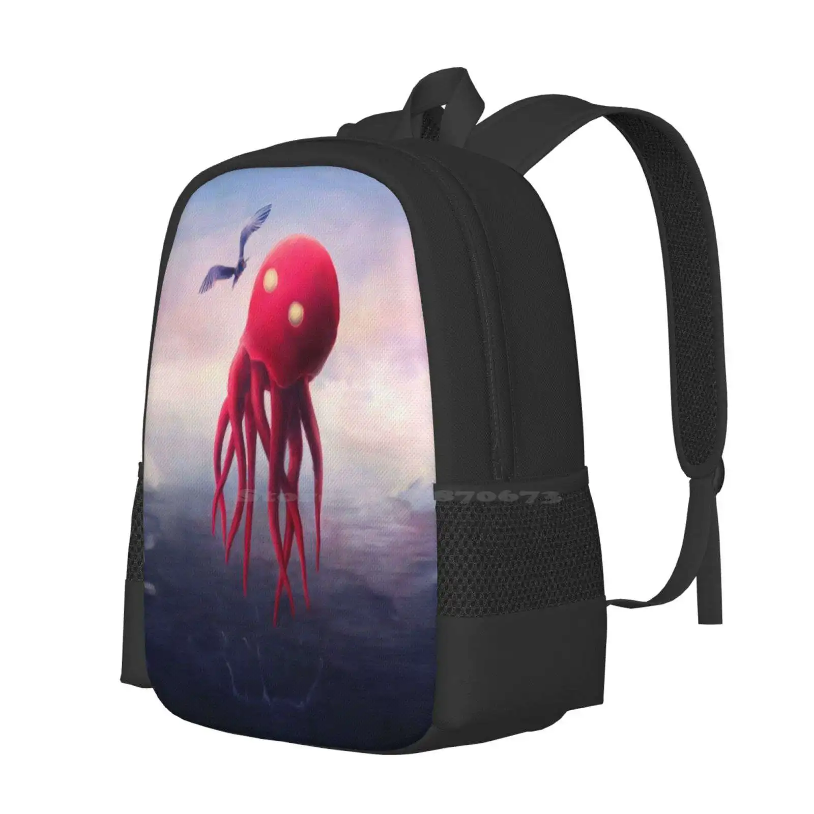 Birdwatcher Bag Backpack For Men Women Girls Teenage Octopus Bird Vibrant Animals Children Imagination