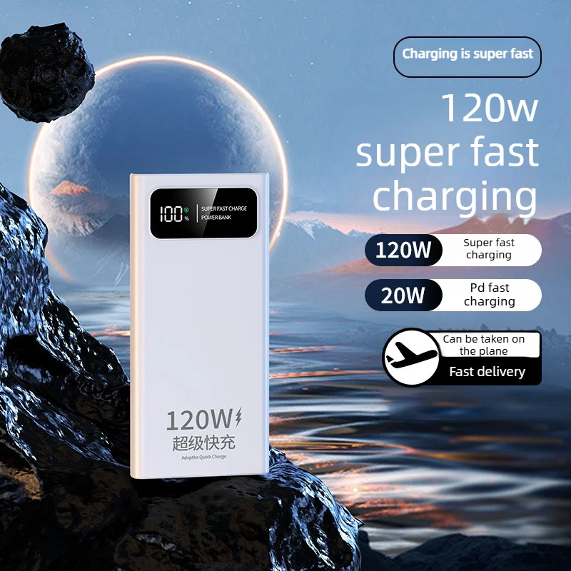 20000mAh 120W Ultra‑Slim Fast‑Charging Power Bank for Mobile Phones & Tablets High‑Capacity Portable Power Bank