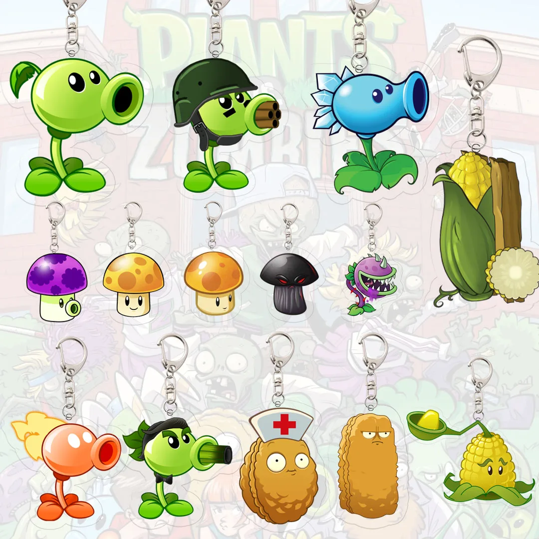 

PVZ Cherry Bomb Keychain Acrylic Pendant Transparent Student Game Plant Decor Bag Peashooter Accessories Backpack Birthday Gift