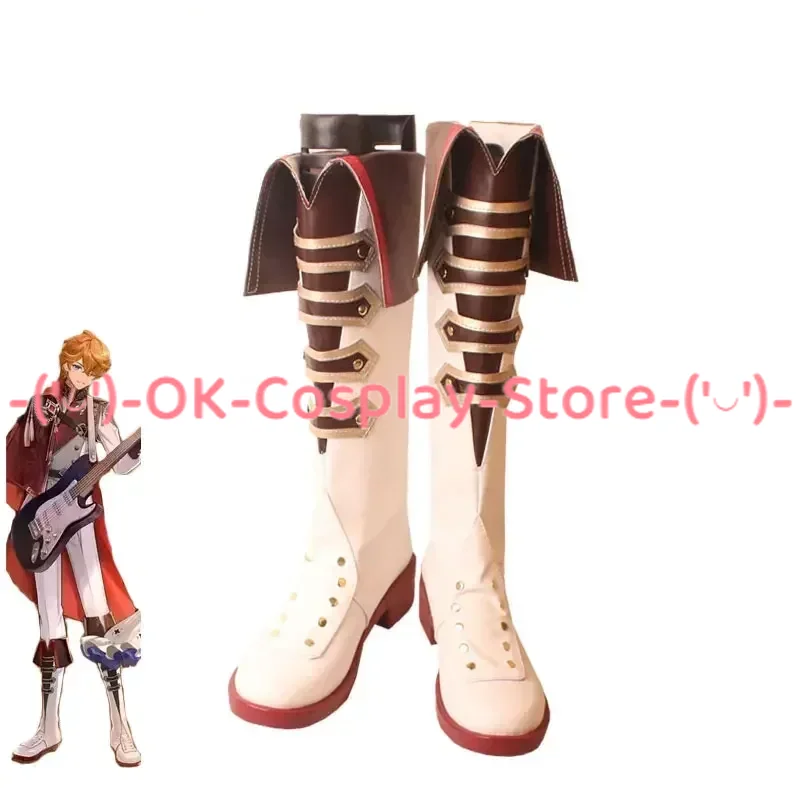 

Game Genshin Impact Tartaglia Cosplay Shoes Halloween Carnival Boots PU Leather Shoes Cosplay Props Custom Made