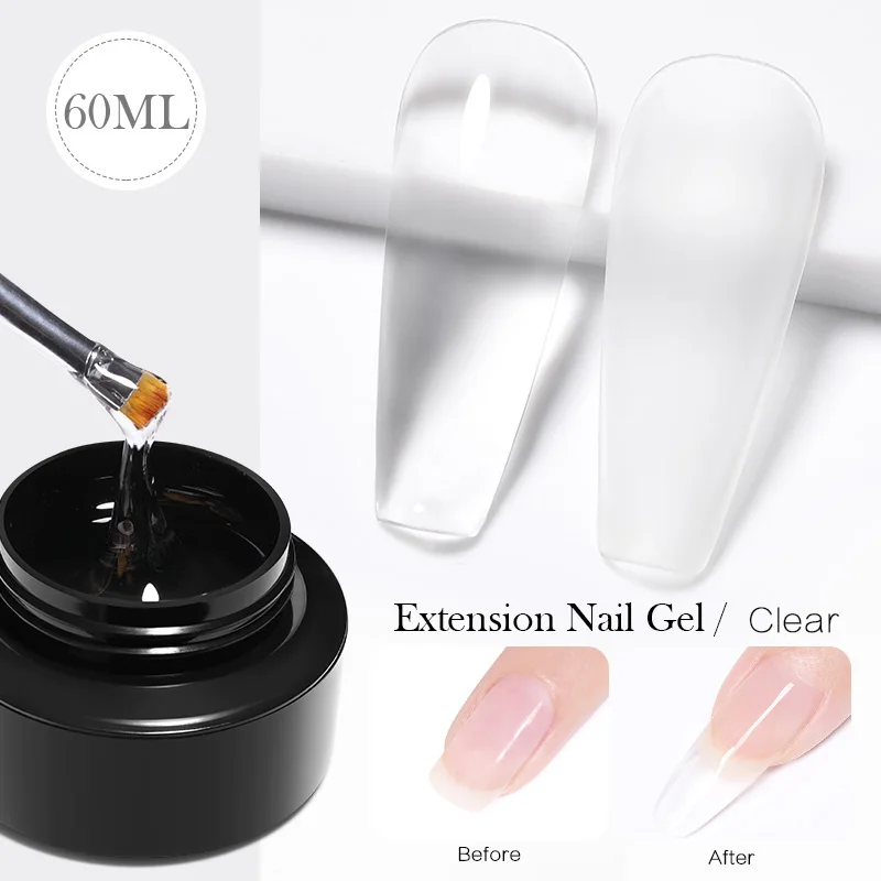 BORN PRETTY 60ML Clear Solid Extension UV Gel Quick Extend Gel Nail Stick 3D DIY Nail Art Decoration Salon Manicure