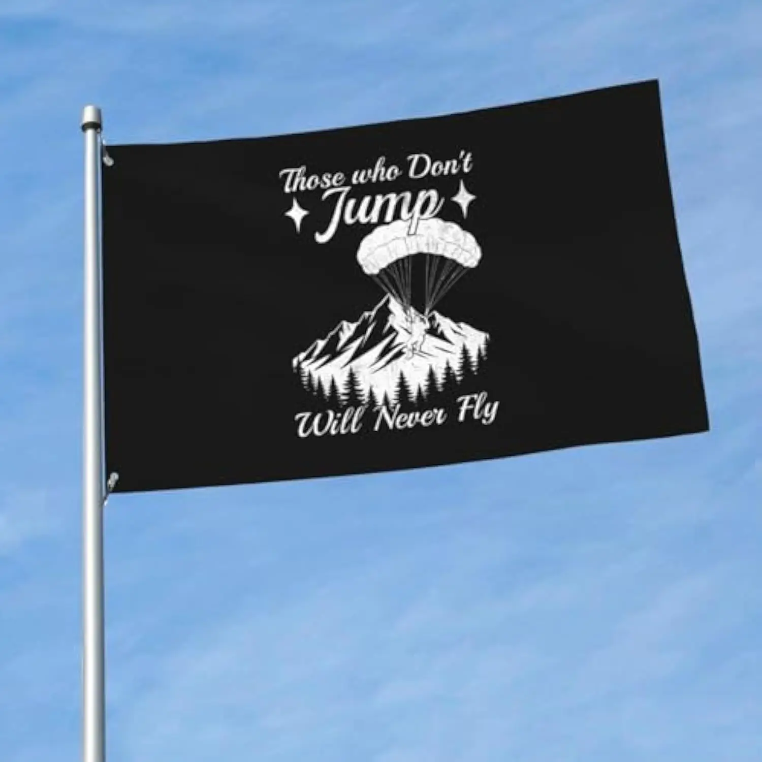 Those Who Dont Jump Will Never Fly Parachute Skydiving Flag Durable Outdoor Banner Garden Decor
