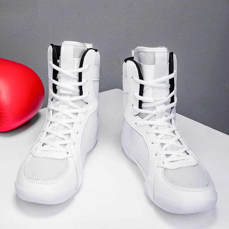 Big Size 39-47 Men Boxing Sneakers High Top Wrestling Training Shoes Breathable Combat Sneakers Non Slip Training Fighting Boots