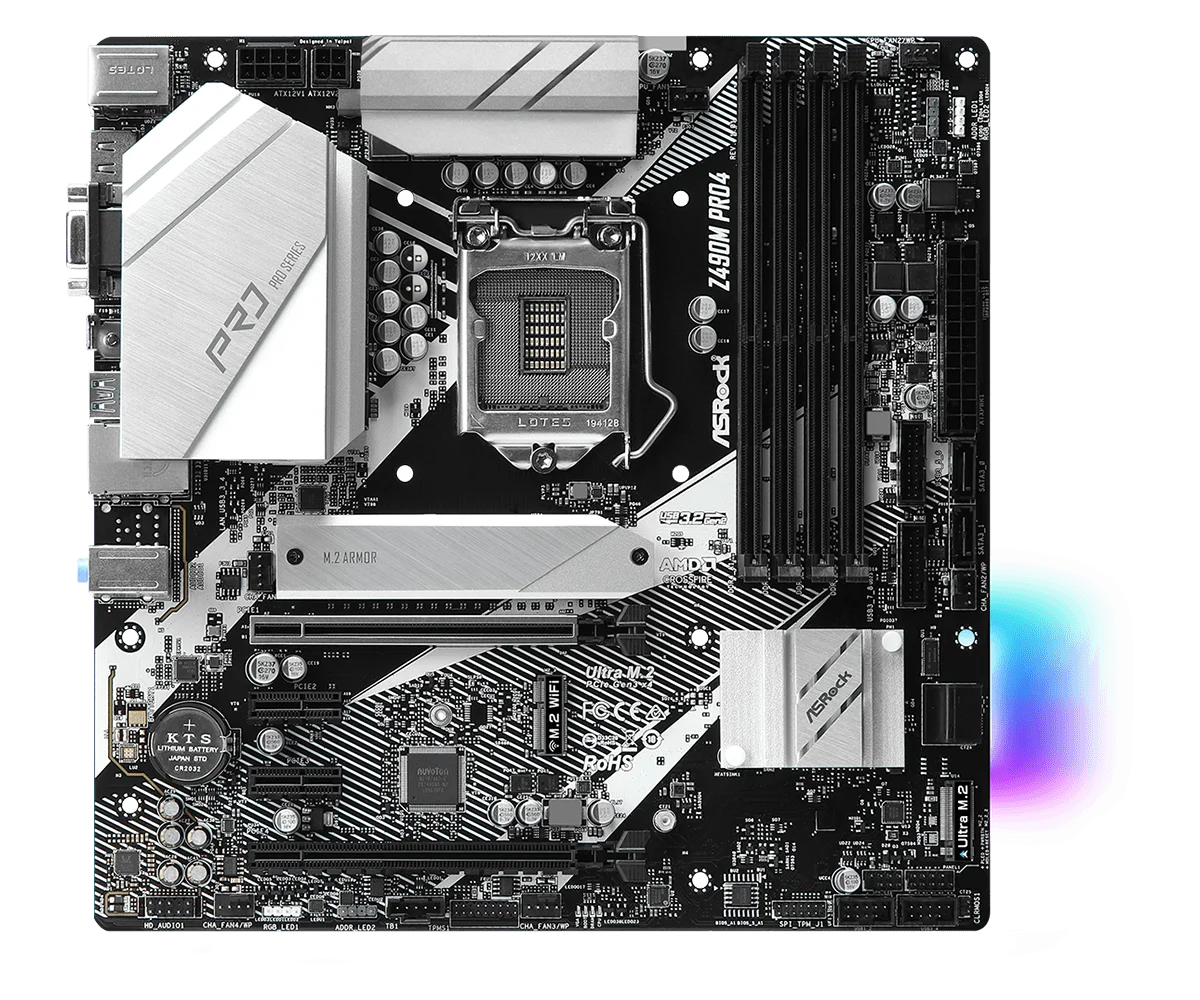 ASRock Z490M Pro4 Motherboard DDR4 LGA 1200 Intel Z490 PCIe 3.0 M.2 128GB support i9-10900 i5-10500 i9-10900 i5-10600 i5-10400