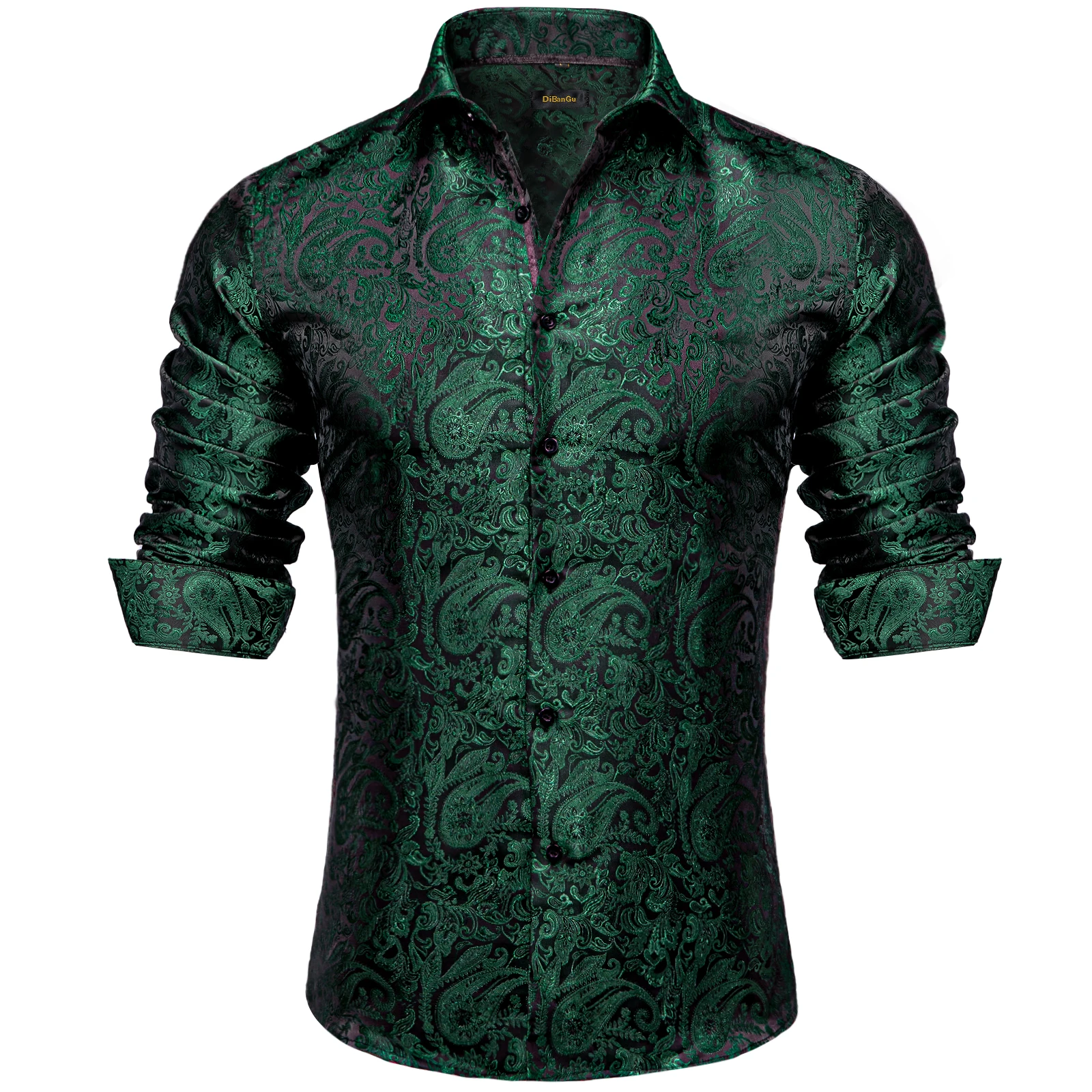 Stylish Floral Print Shirt for Men, Multi Colors Paisley Pattern Long Sleeve Slim Fit Button Down Top Party Wear