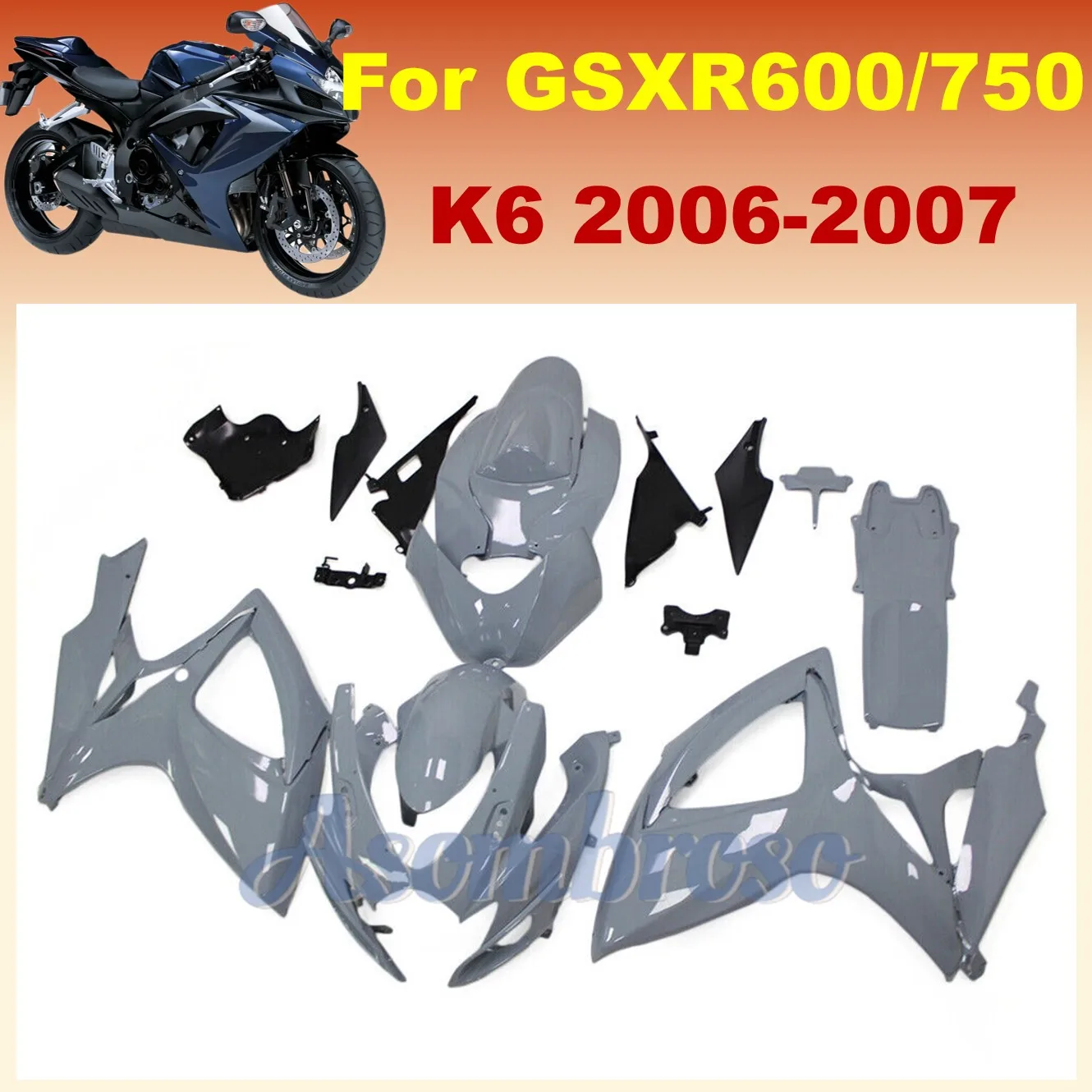 ZXMT fairing kit For Suzuki GSXR600 2006 2007 GSX-R750 06 07 K6 GSXR750 600 Bike Nardo Grey Bodywork set