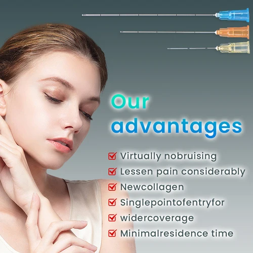 Imagen 2 del producto 50 Uds Micro cánula roma de punta para relleno 18G 20G 21G 22G 23G 25G 27G 30G Micro cánula estéril desechable para nariz/labio