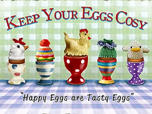 Cosy Eggs Wall Poster Tin Sign Vintage BBQ Restaurant Dinner Room Cafe Shop Decor