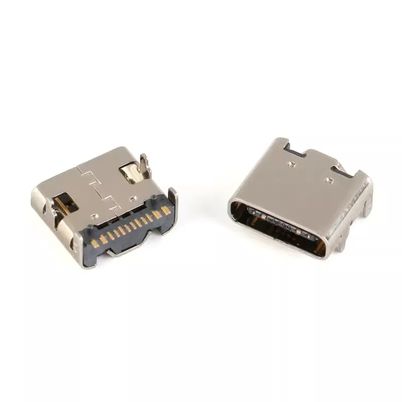 10PCS SMT USB-3.1 socket Type-C female socket 16P high-definition transmission interface 4 fixed pins bidirectional