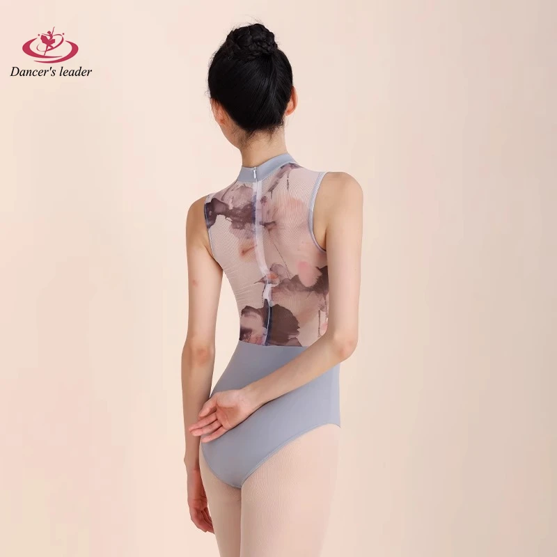 Ballet Leotard for Chinese Button Neckline Design Gymnastics Practice Tights Performance Dress Adult Yoga Costume