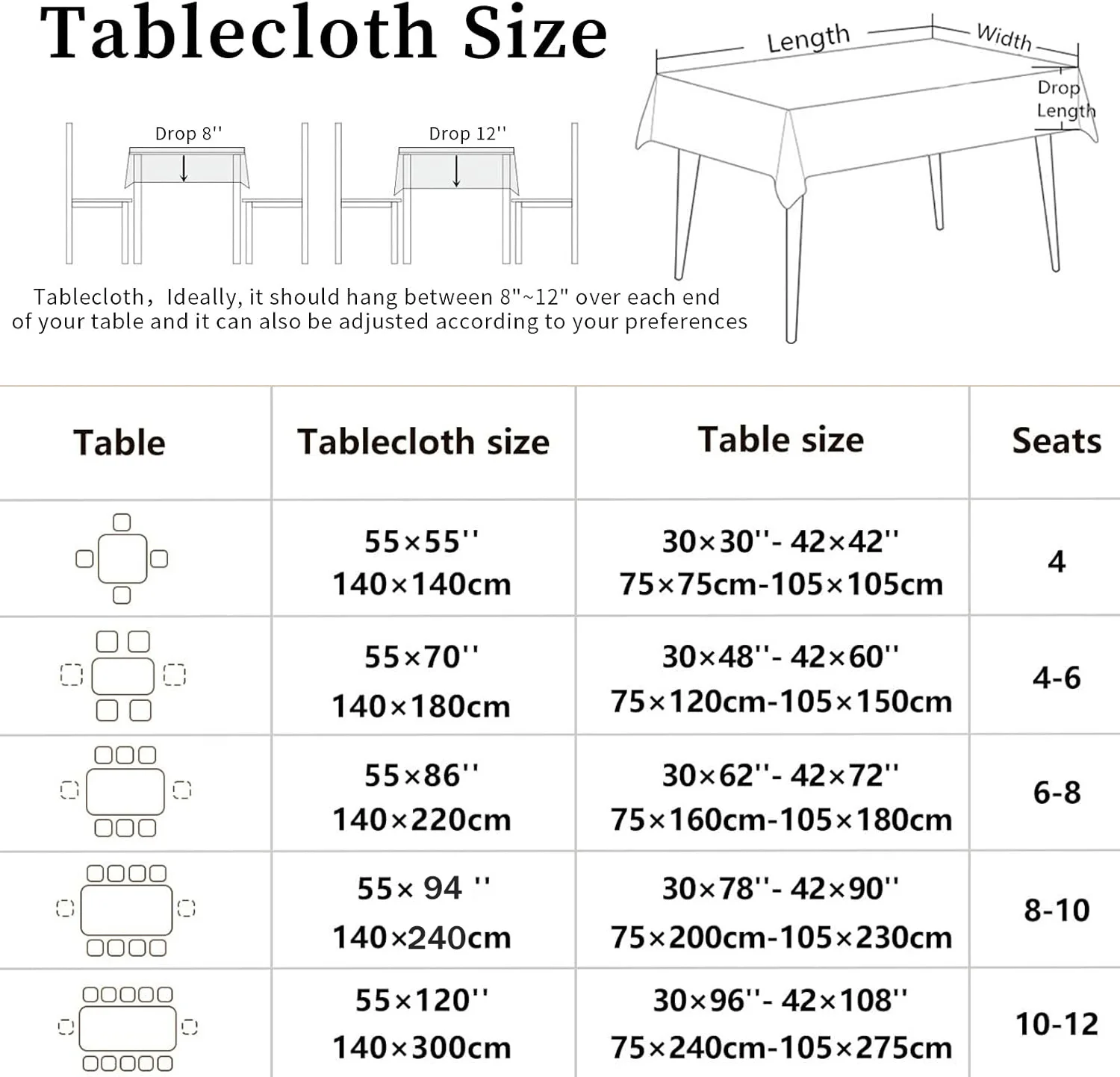 Christmas Festive Tree Reindeer Rectangle Tablecloth Dining Room Decor Waterproof Tablecloth for Table Christmas Decorations
