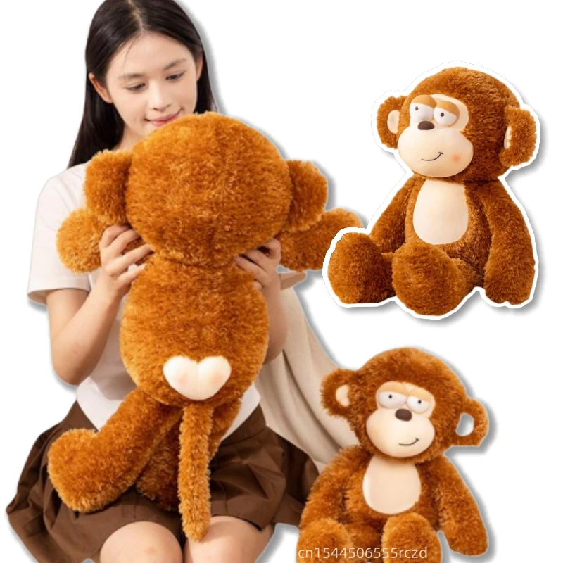 50/70/90cm New Fun Sleepy Monkey Plush Doll Pillow Creative Heart Butt Animal Monkey Plush Toy Warm Hug Soft Accompany To Sleep