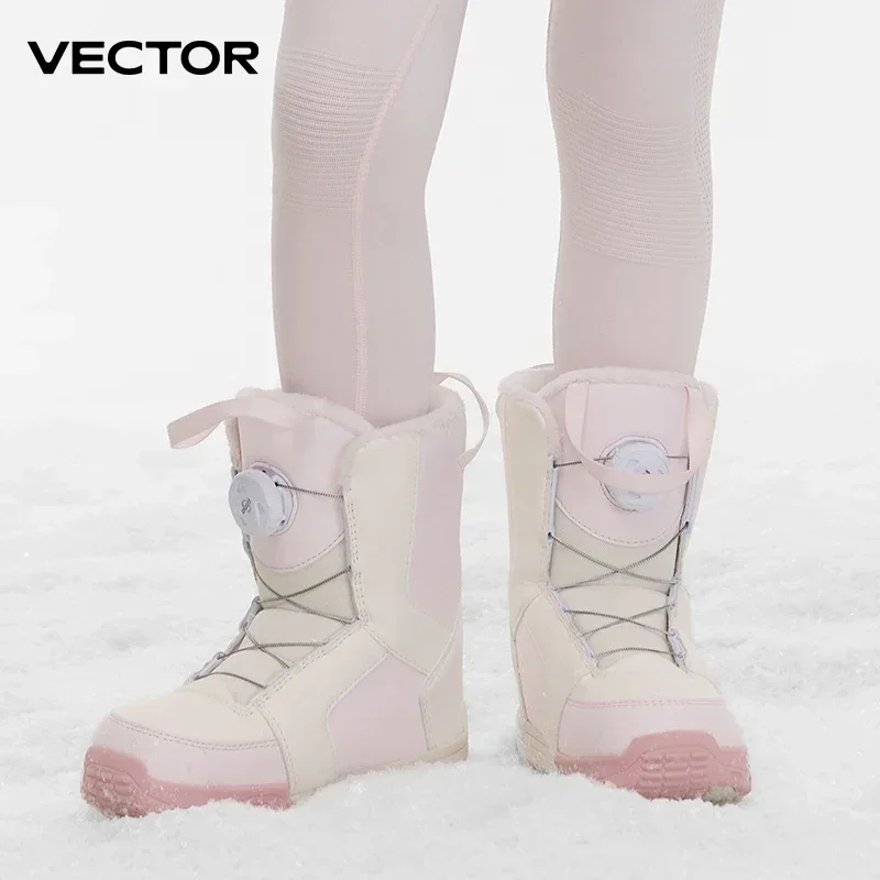 VECTOR Professional Children's Ski Shoes Warm Waterproof Snowboard Boots Non-slip Leather Breathable Snow Ski Boots Equipment