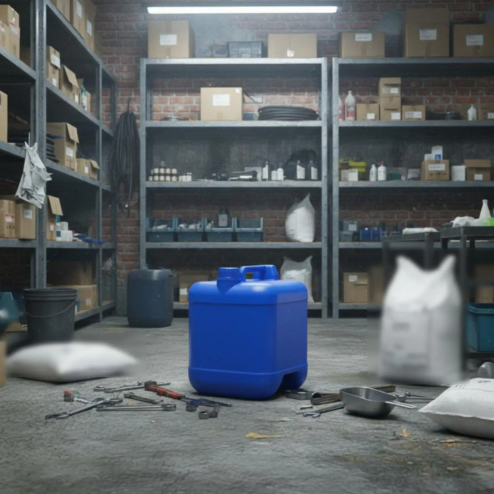 Industrieller Chemikalienbeständiger Eimer, Premium-HDPE-Trommel mit Verstärktem Boden für Flüssigkeiten in Werkstätten oder Lagerhäusern