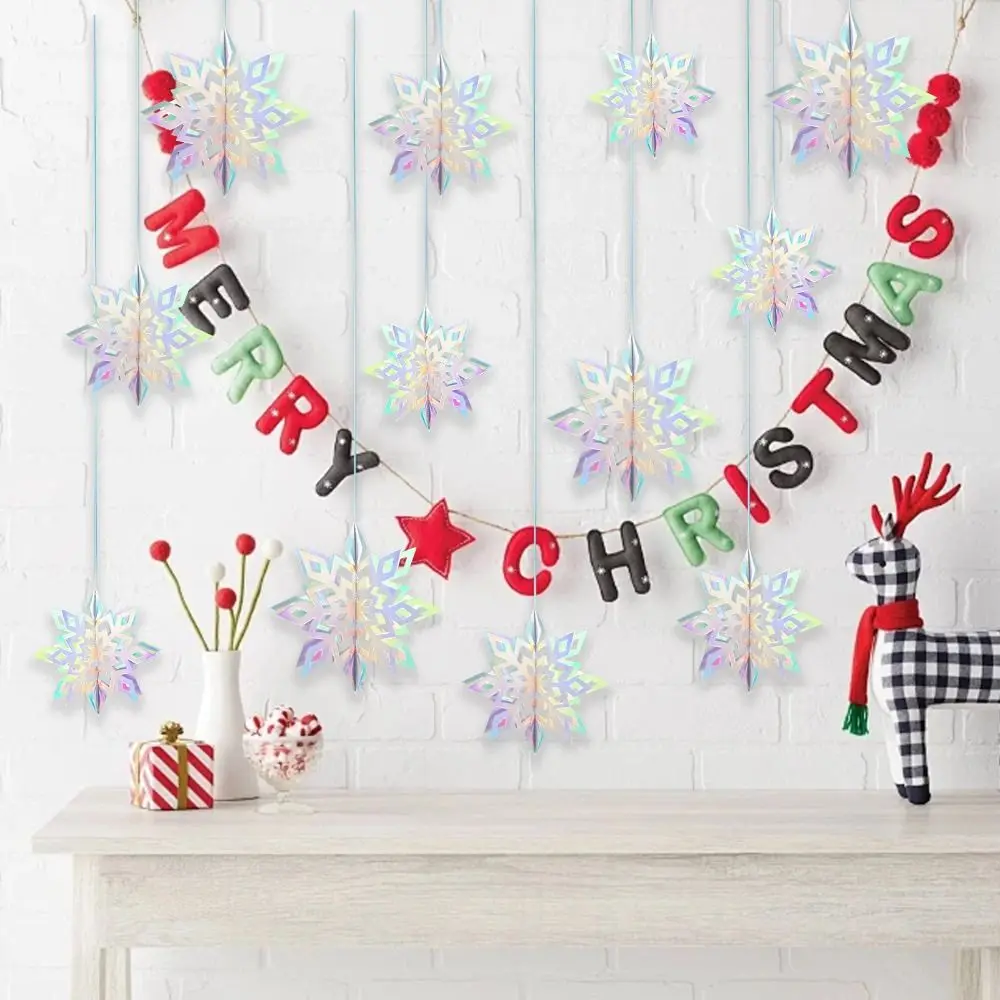 DIY Snowflakes Christmas Paper Hanging Winter Wonderland Women