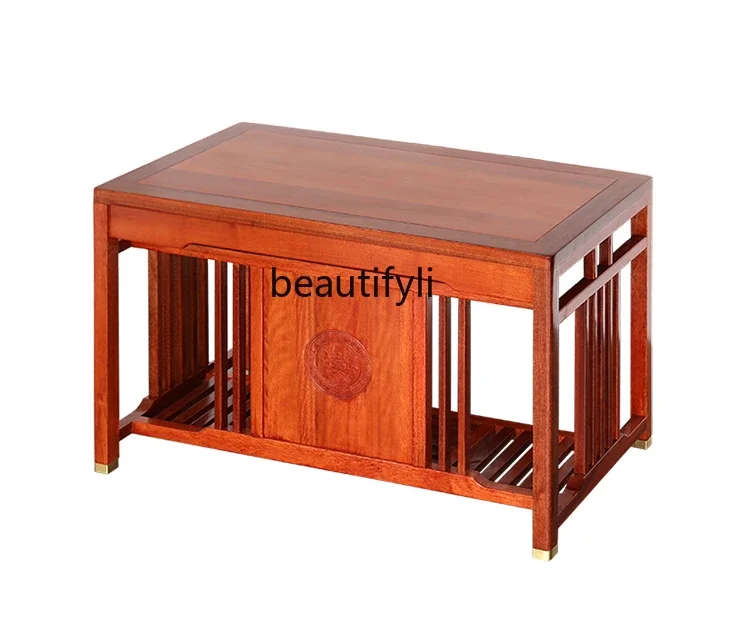 

ss newNew Chinese Style Solid Wood Desk Simple Desk Gold Rosewood Light Luxury Calligraphy Painting Table Zen Home Bookstand