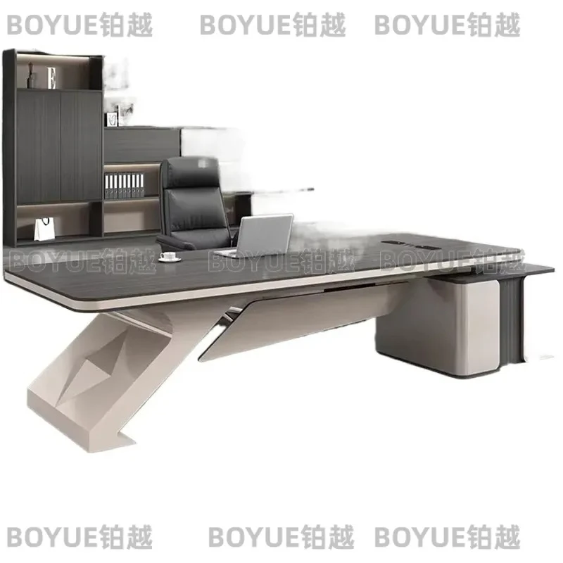 for Light Luxury Boss Table Simple Modern President Manager Desk Large Office Desk and Chair Combination