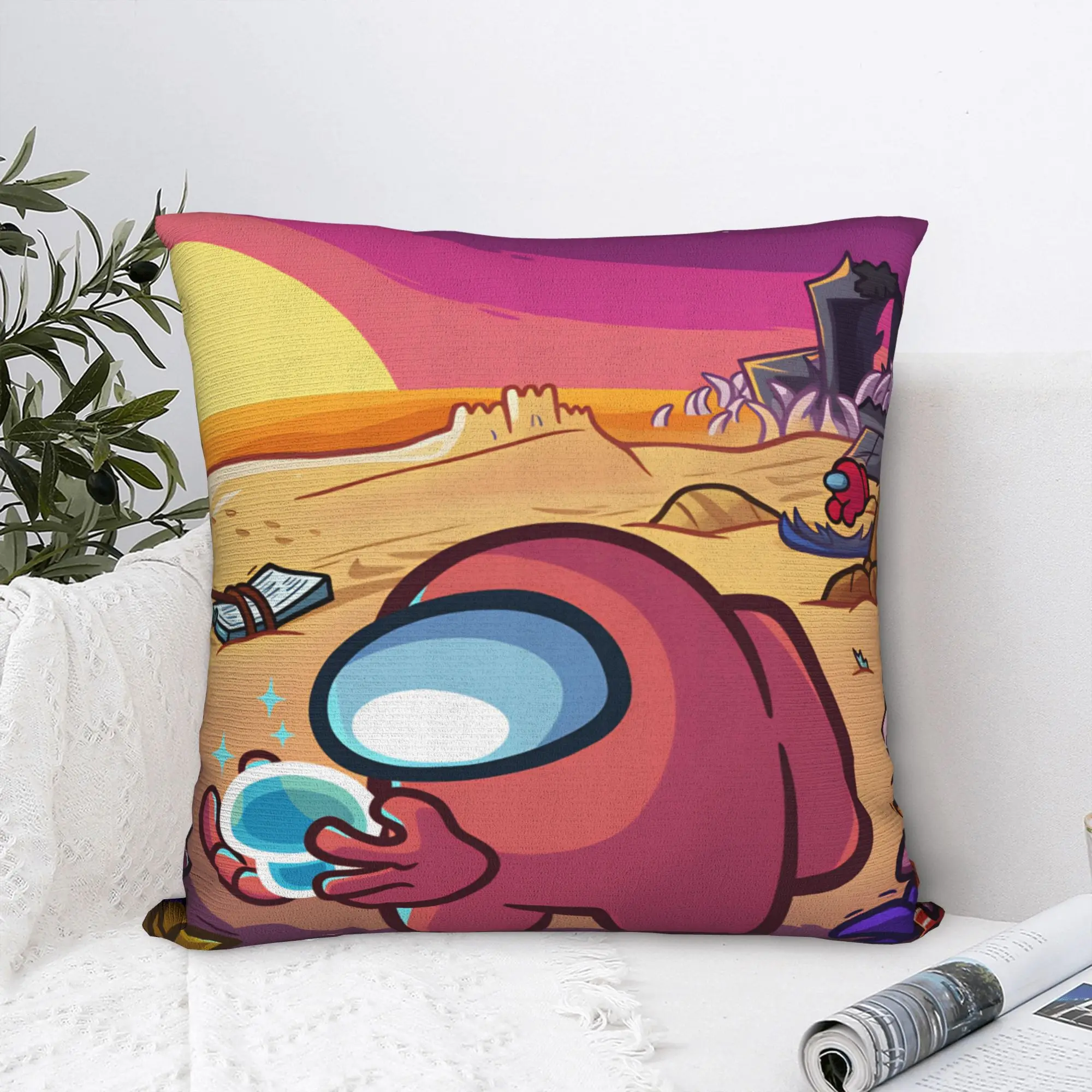 Video Games Among U-Us Pillow Case  Fashion Pillow Cover Soft Pillowcases For Sofa Bedroom Home Decor