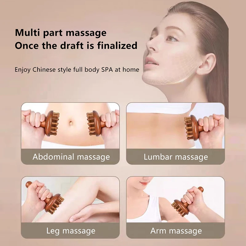 

Multi-Functional Wood Therapy Massage Comb Scalp Head Massager Natural Wood Circular Tooth Guasha Scraping Body Massager