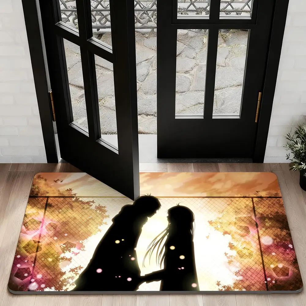 

cute K-Kimi Ni TodokeS Floor Mat Diatom Bath Mat Absorbent Quick Dry Non-Slip TPR Backing Soft Plush Draining Rugs