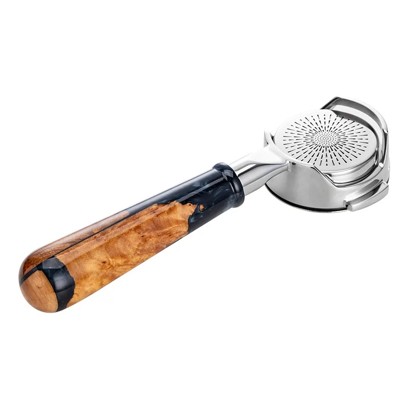 

Removable coffee machine handle modified imitation wood handle accessories 304 stainless steel hollow bottomless handle