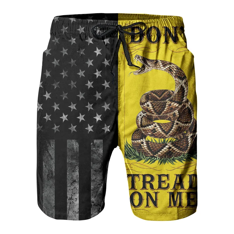 New Fashion American Flag Pattern Beach Short Summer Trend Streetwear Mens 3D Printed Board Shorts Casual Oversized Swim Trunks