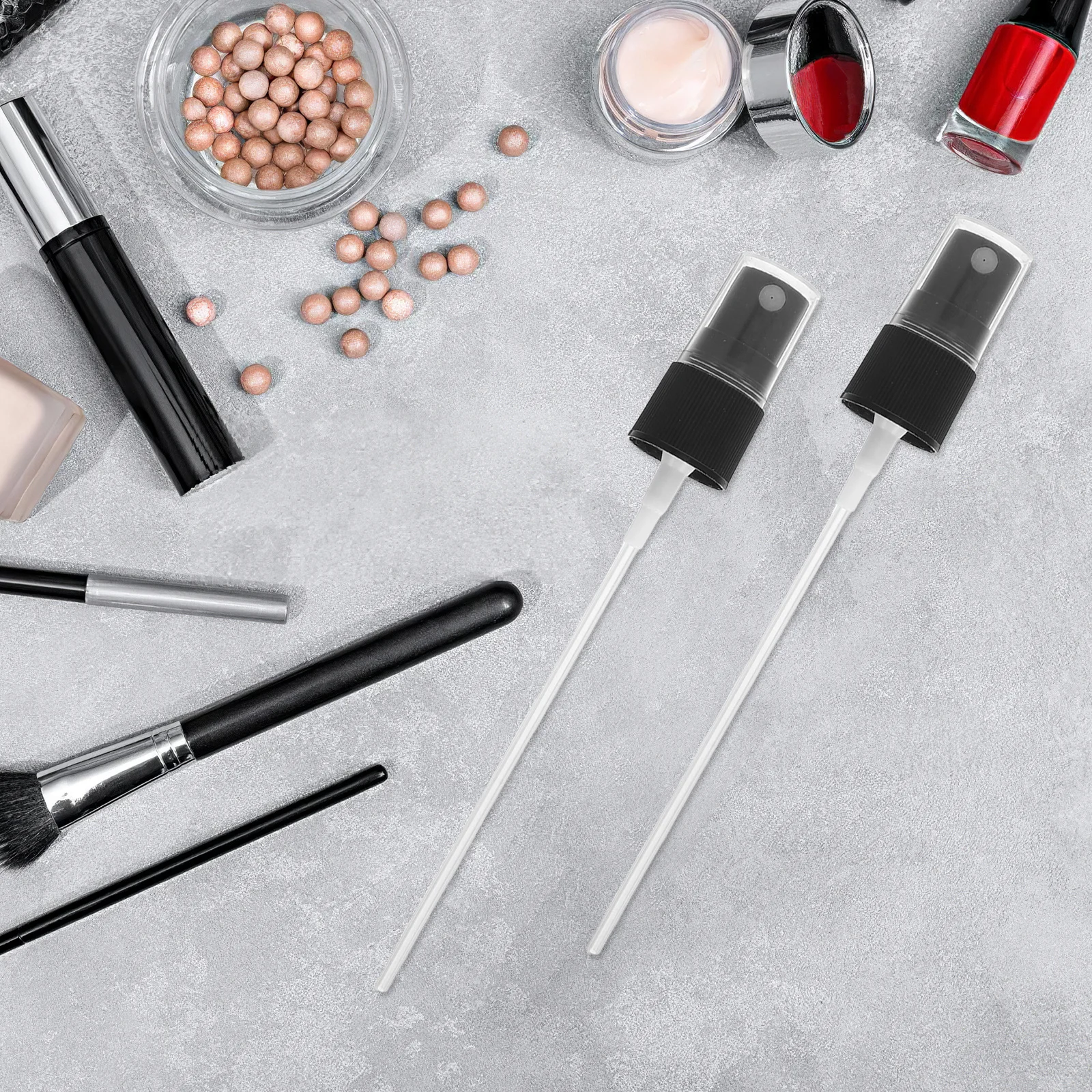 20 قطعة من ملحقات البخاخ المحمولة رذاذ الرذاذ الناعم تصميم صغير متين للسفر رأس رشاش أسود رأس بخاخ عطر