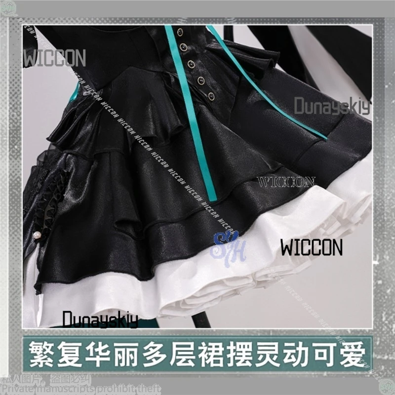 أنيمي لعبة فرسان كروس بانج دريم! Ave Mujica Cosplay Wakaba Mutsumi Goth Lolita فستان كعكة سوداء قبعة ريترو للهالوين #5