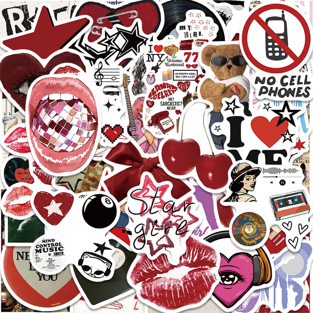 

10/30/50PCS Downtown Y2K Girls Cartoon Stickers INS Style Decals DIY Scrapbook Laptop Phone Car Bike Skateboard Cool Decals Toy
