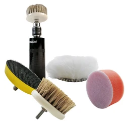 DOOGALKAI KAI624 Electric Shoe Polisher Accessories 4pcs Brush Head Bristle Sponge Wool Brush Head