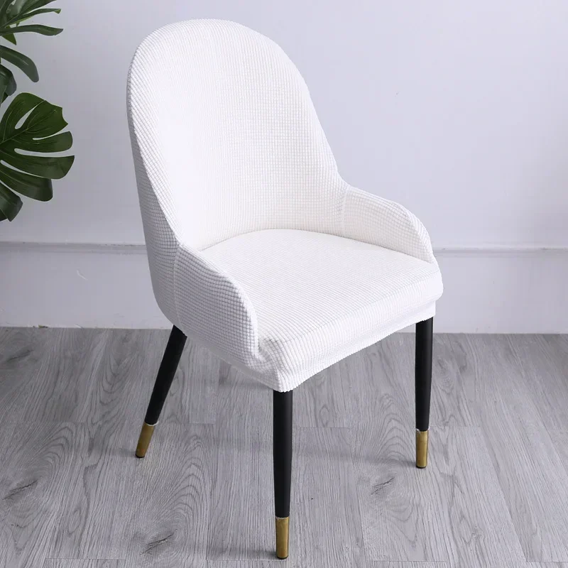 Modern Curved Shaped Semi Circular Dining Table and Chair Covers Integrated Backrest Simple and Elastic Chair Cover