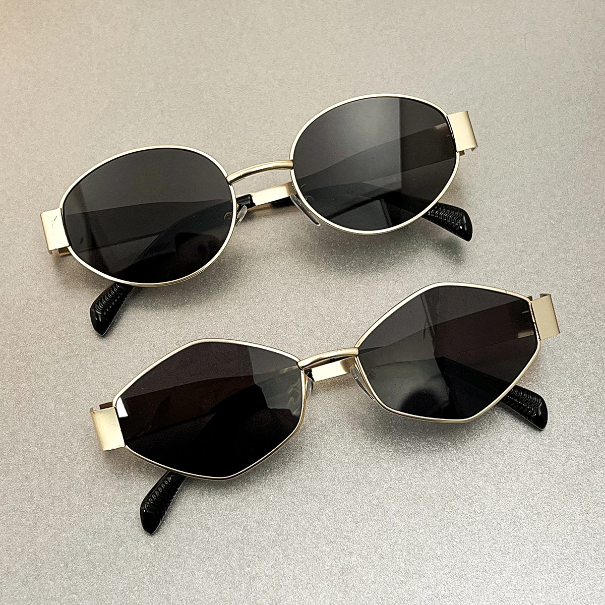 2F Women's Polygonal Sunglasses, Stylish Street Fashion Decorative Glasses, Versatile Polygonal Metal Trendy Sunglasses, Same Style as Internet Celebrities image 6