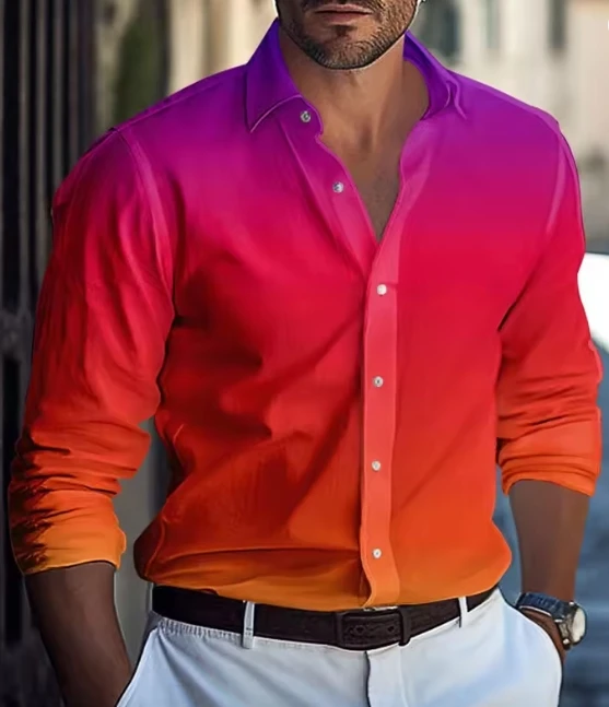 Men's casual shirt series red white black new designer casual wear soft comfortable fashion autumn and winter2025