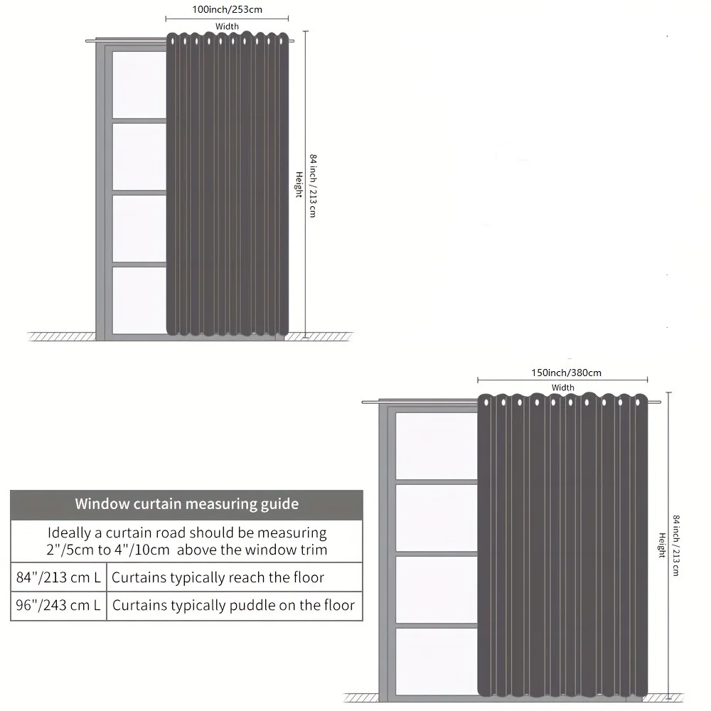 2PCS Room Divider BlackOut Curtain for Living Room, Noise Reduction Curtain with Anti-Rust Grommet Top Blackout Curtain