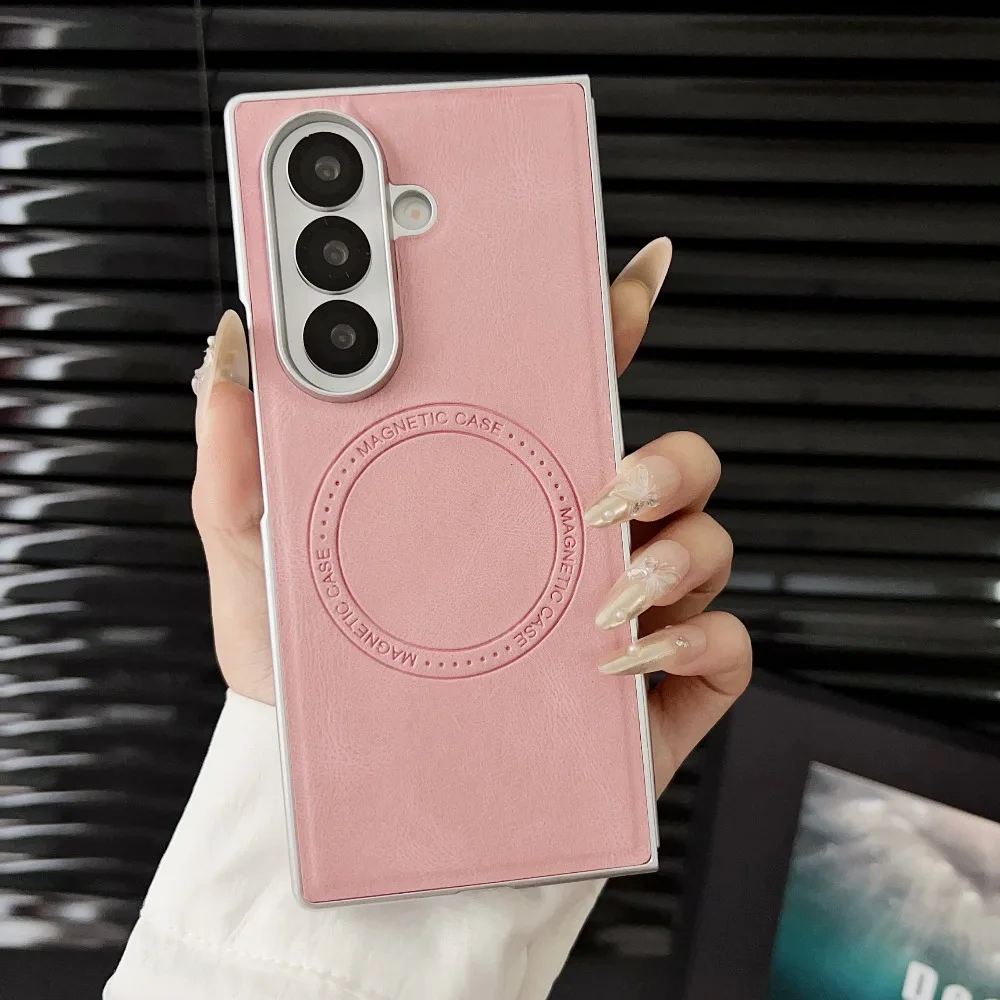 For Samsung Galaxy Z Fold 8 Ultra 7 6 5 Retro Leather Case Magnetic Wireless Charging Cover for Samsung Z Fold8 Shockproof Shell