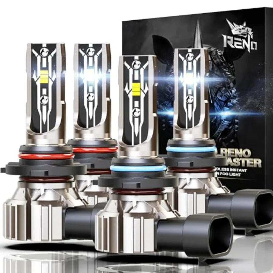 

Комплект ламп 9005 9006, противотуманные фары 9005 9006, белый свет 6500K, безвентиляторные, с прямым подключением, Plug and Play, набор из 4 штук