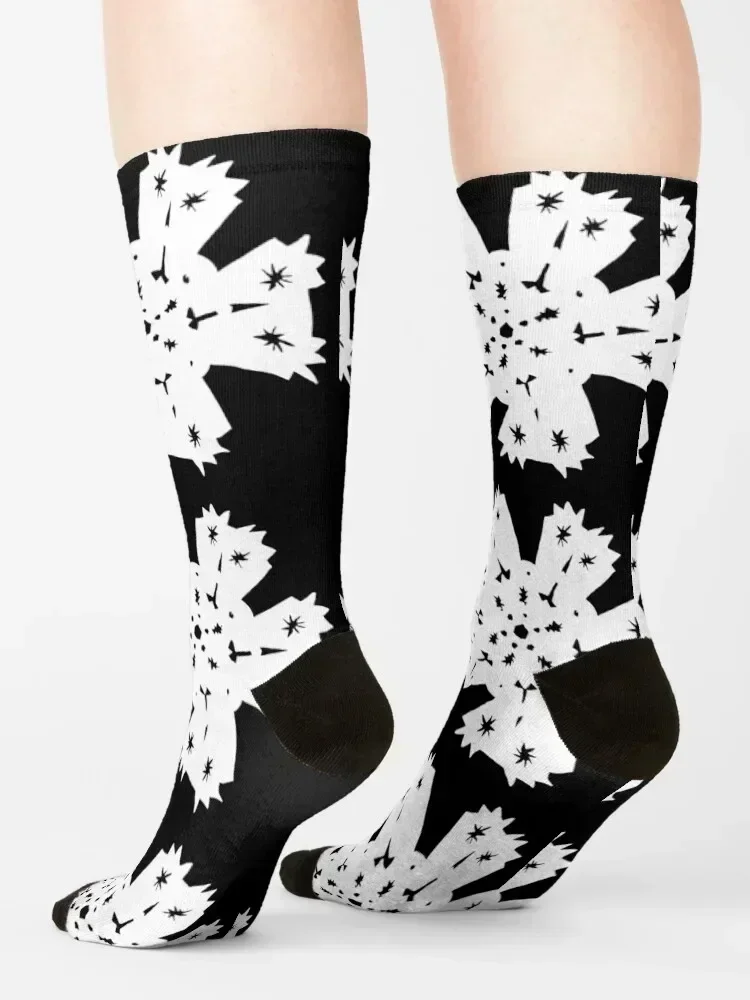 مجموعة جوارب رقاقات الثلج (أبيض) لعيد الميلاد السعيد، جوارب عصرية للسيدات للرجال #4