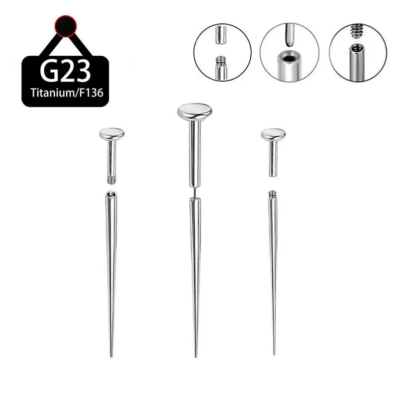10Pcs High Quality Stainless Steel Piercing Stretching Tool Insertion Pin Taper Guide Rod for Tattoo Shop Bulk Supply