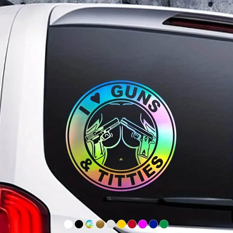 I Love Guns And Titties Car Stickers Car Body Window Bumper Waterproof Vinyl Decal Auto Sticker Car Accessories