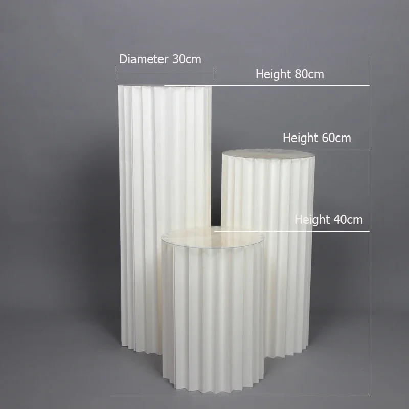 

Wedding Props Cylindrical Dessert Table Origami Paper Roman Column Folding Pillar Party Wedding Decor Road Leads Home Decoration