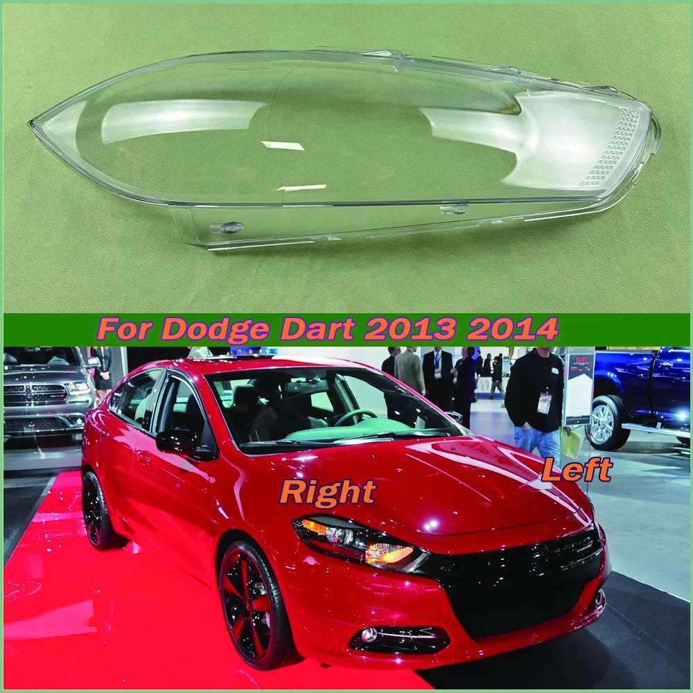 

For Dodge Dart 2013 2014 Front Headlight Cover Transparent Lamp Shade Headlamp Shell Lens Plexiglass Replace Original Lampshade