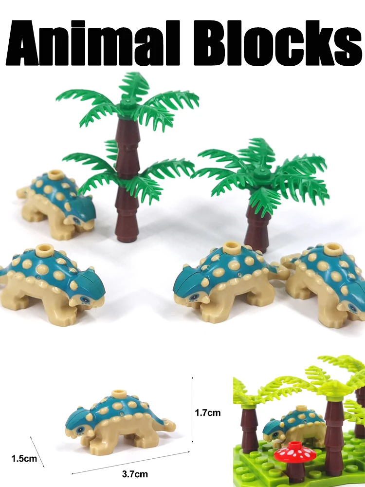 MOC-décennie s de construction animaux, vue sur la rue, ferme, pâturage, scène de zoo, bête, jardin, dinosaure, accessoires de bricolage, briques, jouets d'Halloween, cadeaux