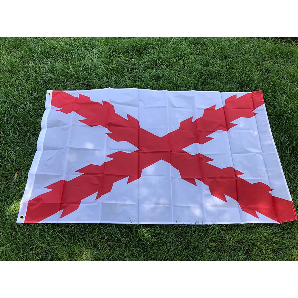 （TIKI FLAG）Spanish Cross of Burgundy Flag 3x5fts 90x150cm hanging polyester Spain flag for home decoration