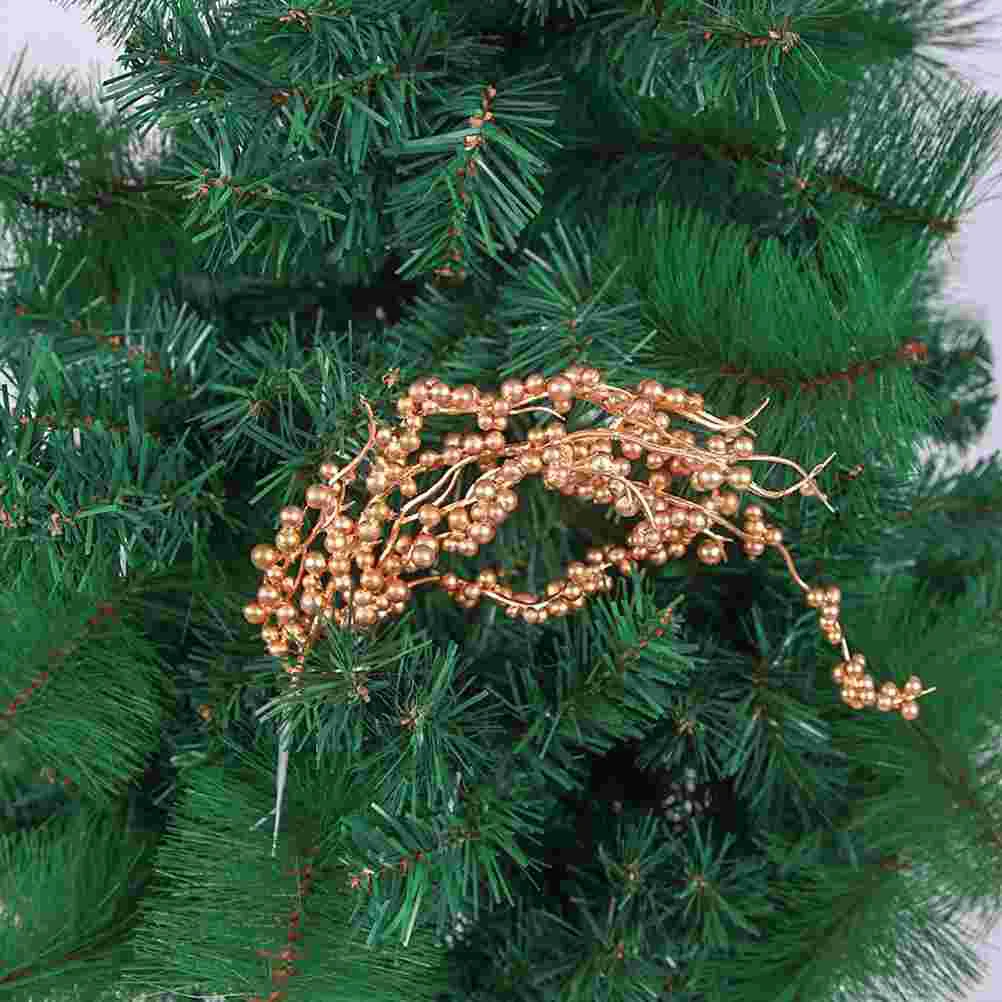 5 Pcs Christmas Tree Artificial Flower Golden Berry Simulation Branch Spray Picks